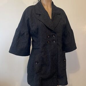 ARYN K  Double button, Pockets , Wool & Viscose PEA COAT Womens  size LARGE
